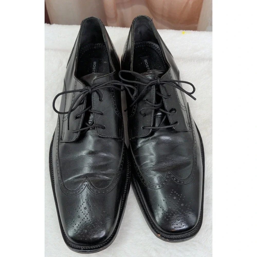 Bostonian Black Leather Wingtip Oxford Shoes